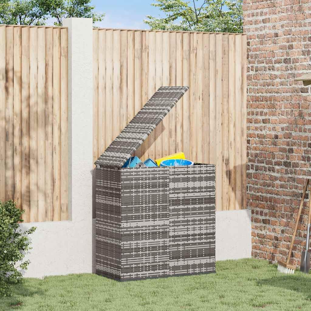 PE Rattan Patio Cushion Box with Powder-Coated Steel Frame, Gas Lift Mechanism, and Inner Waterproof Bag for Storing Cushions, Pillows, Blankets, Towels, and Household Items