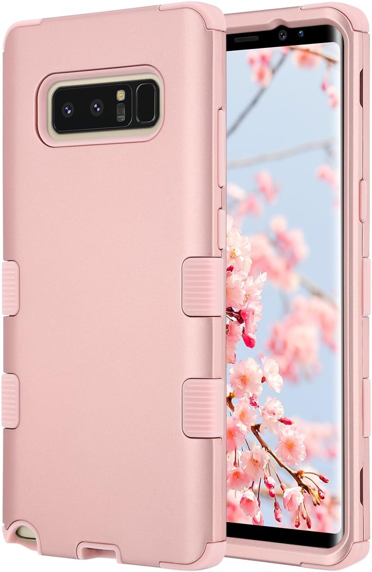 ULAK Note 8 Case, Galaxy Note 8 Case, Anti Slip Note 8 Case Dust Scratch Shock Resistance Protective Cover for Samsung Galaxy Note 8 2017 with Hybrid High Soft Silicone + Hard PC Case (Rose Gold)