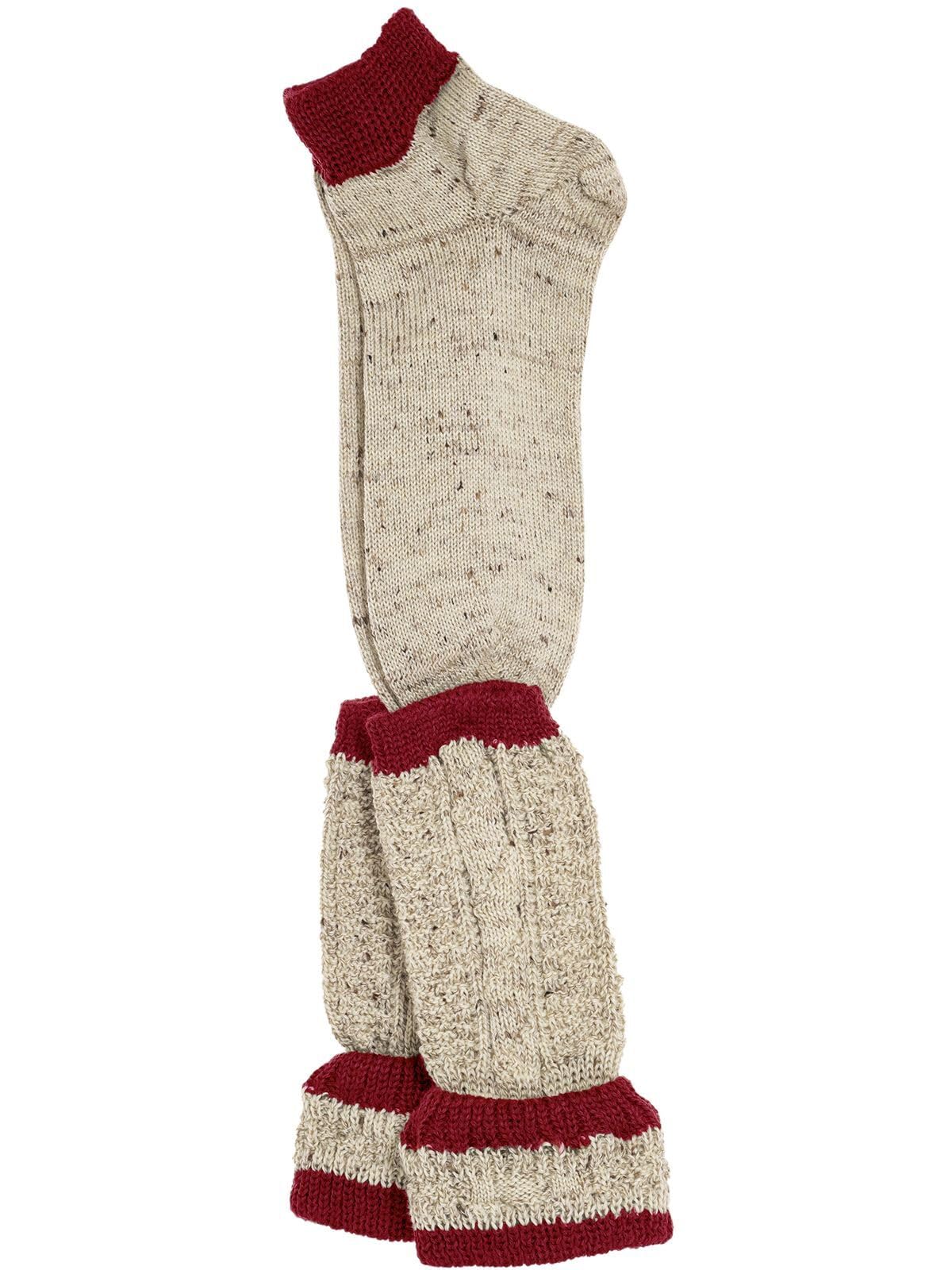 Lusana Herren 2-teiliges Loferl-set Loden Tweed Trachtenstrümpfe