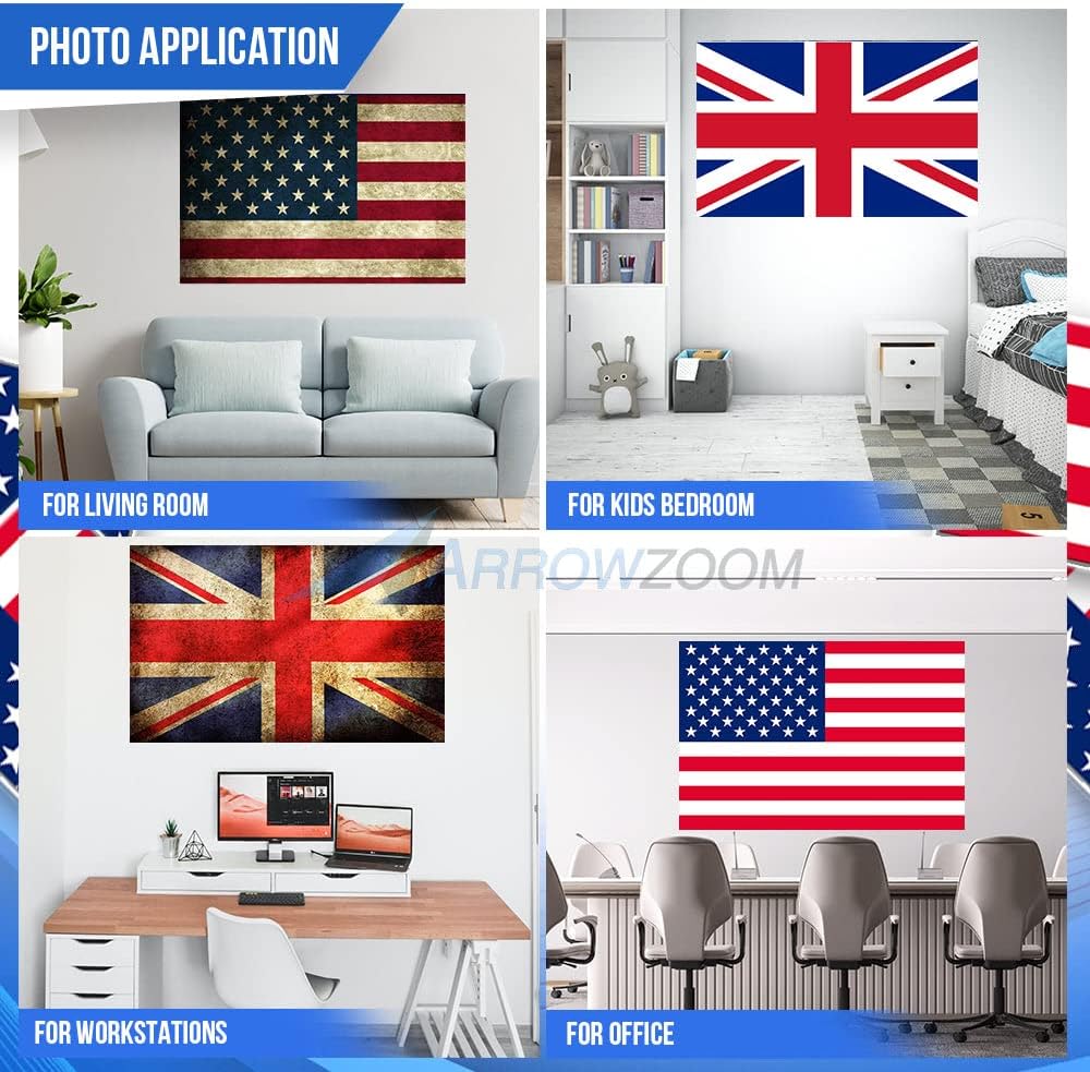 Arrowzoom 12 Felt Wall Art Acoustic Panel Display Stylish Decorative Acoustical Tiles Noise Reduction Recording Studio Room Home Treatment Strong Adhesive DIY Flag Design C 35.4x47.2 in AZ1229