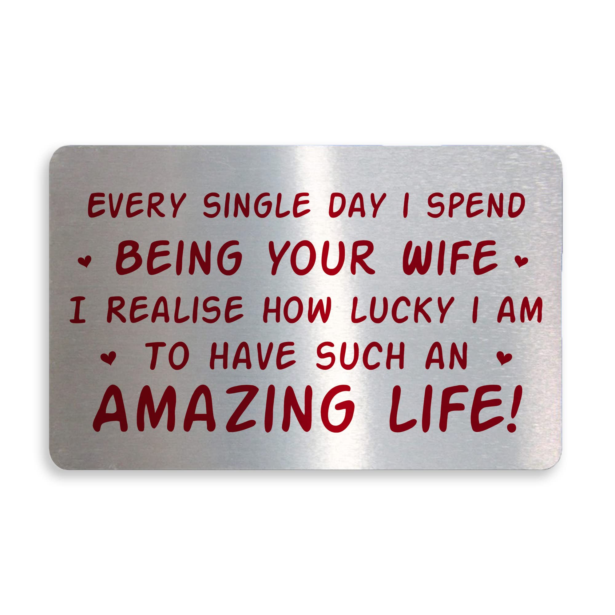 Gift For Husband Valentines Day Anniversary Metal Card Gift For Him Keepsake