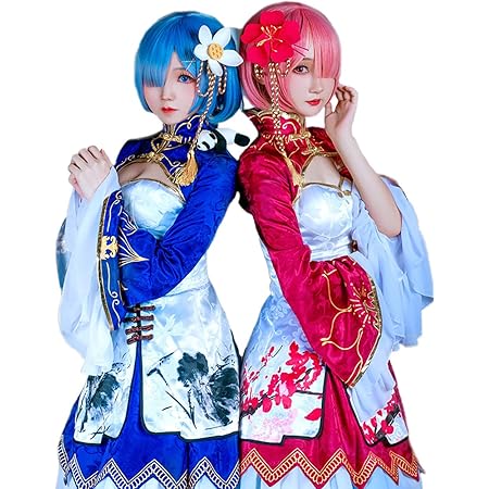 Amazon Re ゼロから始める異世界生活 レム ラム チャイナドレス チャイナ メイド服 コスプレ衣装 リゼロ コスプレ衣装 コスチューム服 レム L コスプレ 仮装 通販