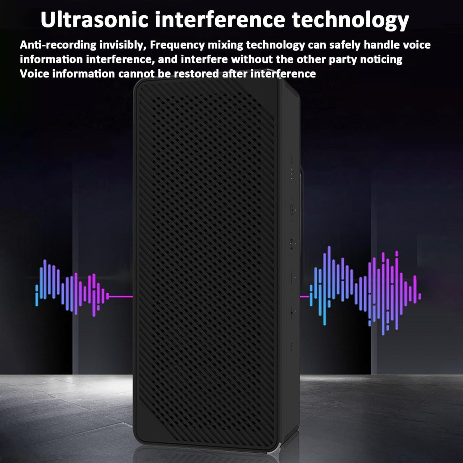 Microfono jammer ad attivazione vocale, dispositivo anti-registrazione a ultrasuoni con schermo di interferenza a 270° per riunioni sicure e uso in ufficio