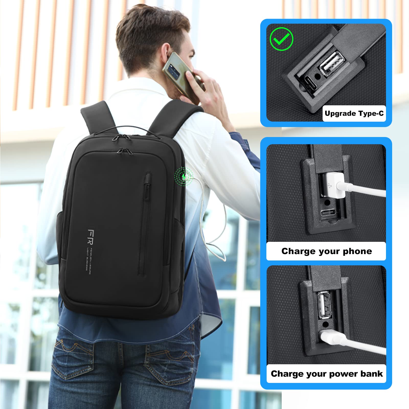 Buy FENRUIEN Business Laptop Backpack 15.6 Inch, Expandable Slim