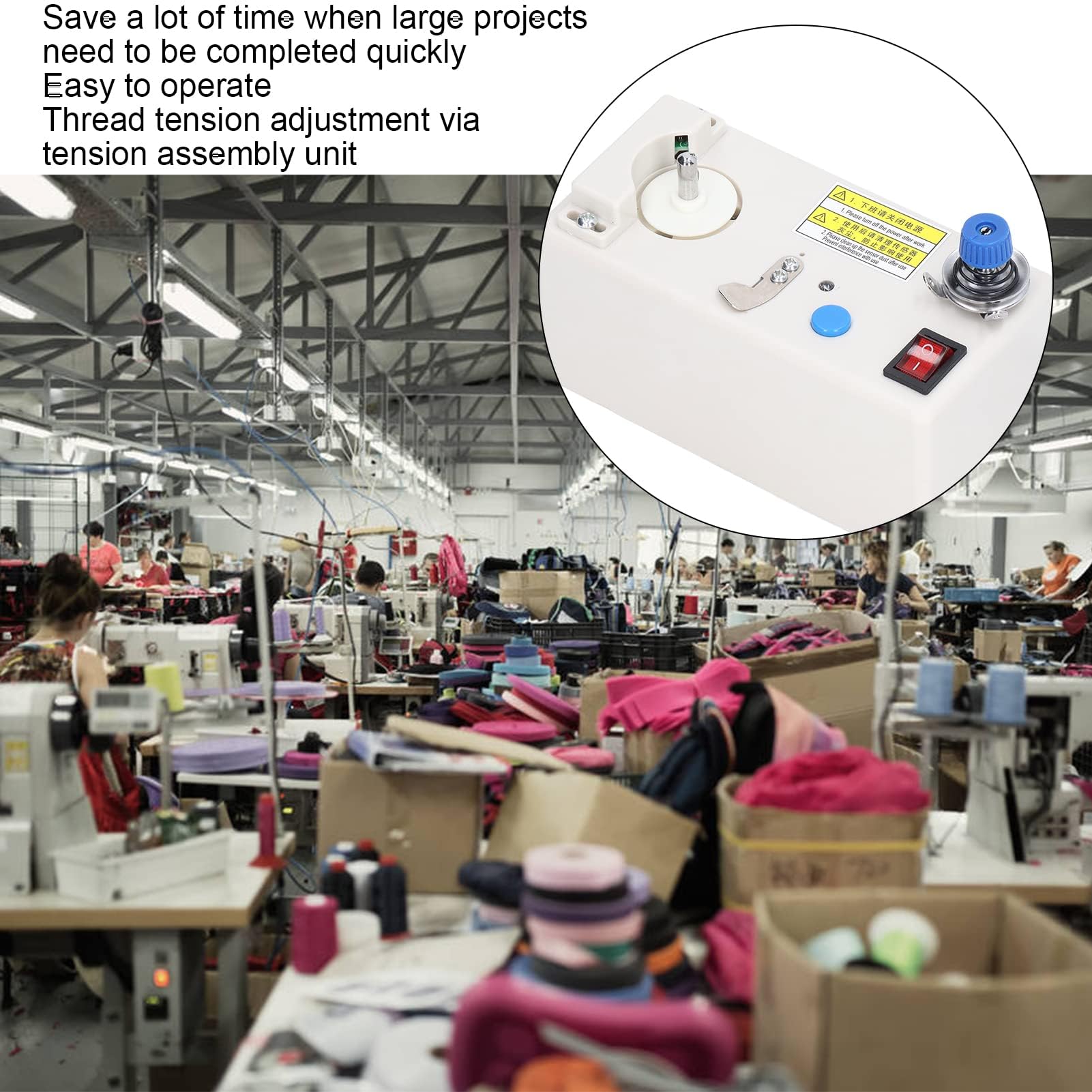 Dpofirs Elektrische Automatische Spuler, Spuler Zum Nähen, Spuler Intelligente Automatische Zeitsparende Stickmaschine Spuler Breite Spannung 110 Bis 240 V