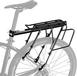 ROCKBROS ROCKBROS Rear Bike Rack, Quick Release Bike Cargo Rack, 55LB Load Capacity Bicycle Rear Rack, Adjustable Aluminum Alloy Bike Carrier Rack for 26”-29” MTB, Road Bike, E-Bike