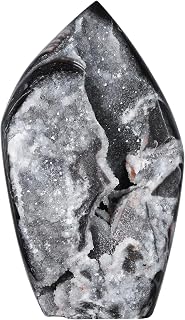 Natural Sphalerite Crystal Cluster for Home Decoration, Flame Shaped Crystal Stone Geode for Meditation Chakra Balancing,301g-400g