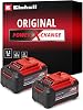 Einhell PXC Twinpack 5.2 Ah Power X-Change Akü Li-Ion, 18 V, 2 x 5.2 Ah, Tüm Power X-Change cihazları ile uyumlu, Aktif Akü Yönetim Sistemi, Özel Şarj Döngüleri - 4511526