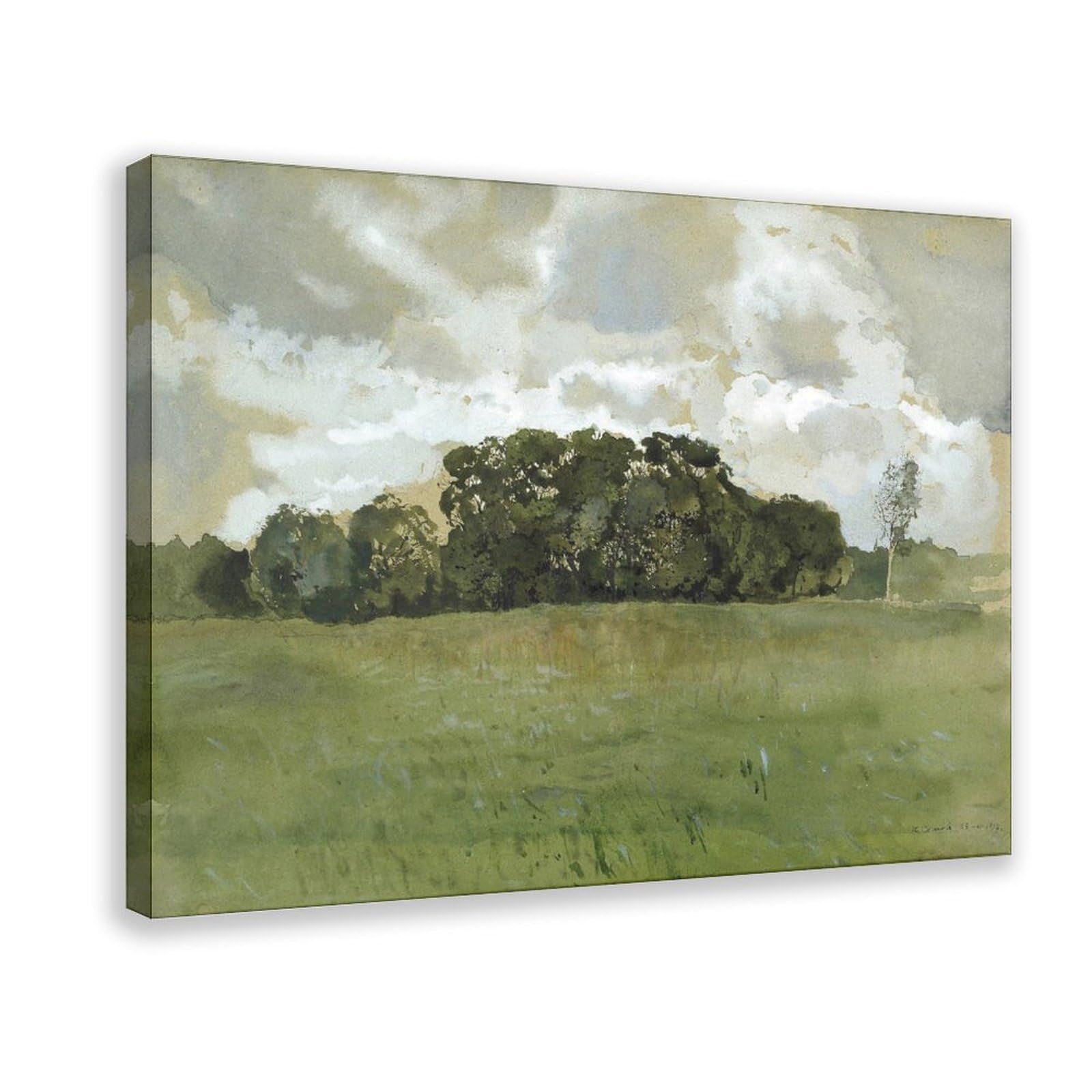 DFJyjFGJJ Konstantin Andreevic Somov,Landscape With Grey Clouds, 1897 Watercolor Canvas Poster Wall Art Bedroom Decor Office Room Kitchen Gift 24" L X 36" W