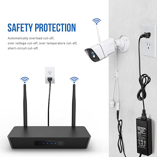 Miniatura 6 de TOBWOLF Adaptador de fuente de alimentación de 3 clavijas CC 12V 8A, 96W AC 100V-240V a DC 12V 8A Transformador, Adaptador de conmutación de 12V-8A