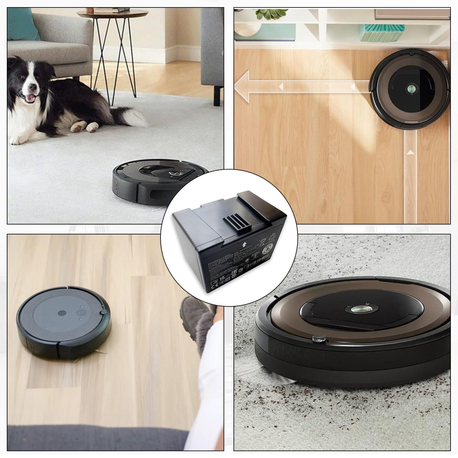 2220mAh Ersatz Akku für iRobot Roomba Staubsauger I3, I4, I6, I7, I7+, I8, E5, E6, J7, J7+, J7550, I4, I4+, I4150, I8, I8+, I8550