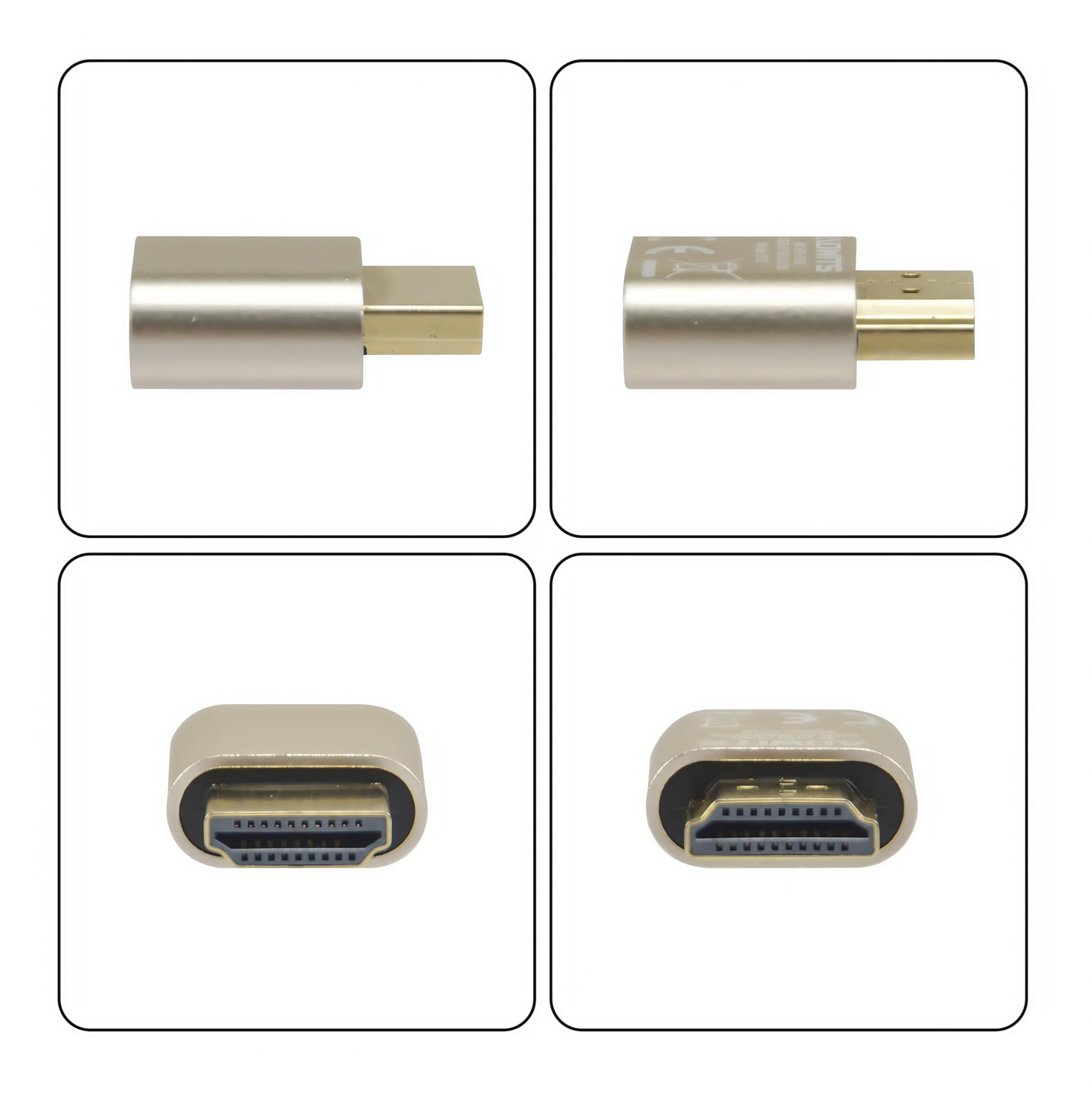 24-Pack 4K 2K 1080P 30Hz bis 60Hz Unterstützung HDMI Display Emulator DDC EDID Headless Ghost Monitor Adapter Dummy Stecker, Höchste 4096x2160 @ 60Hz - Gold Farbe