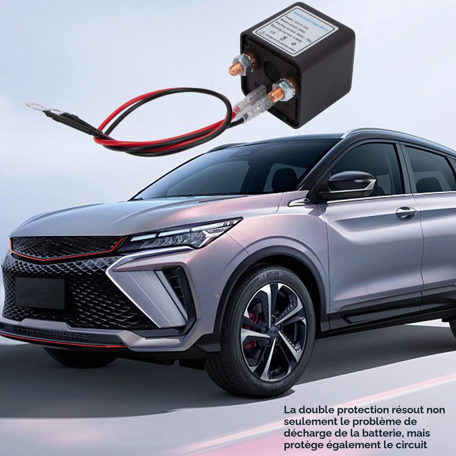 Coupe Circuit Batterie Distance 12V avec Télécommande, Interrupteur de Déconnexion de Batterie pour Voiture, Camping car, Moto, Camion, Bateau avec Double Télécommande