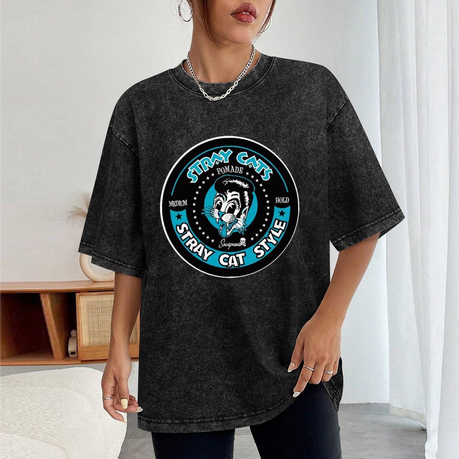 Amazon.co.jp: Tシャツ 半袖 ストレイ・キャッツ Stray Cats レトロ T 