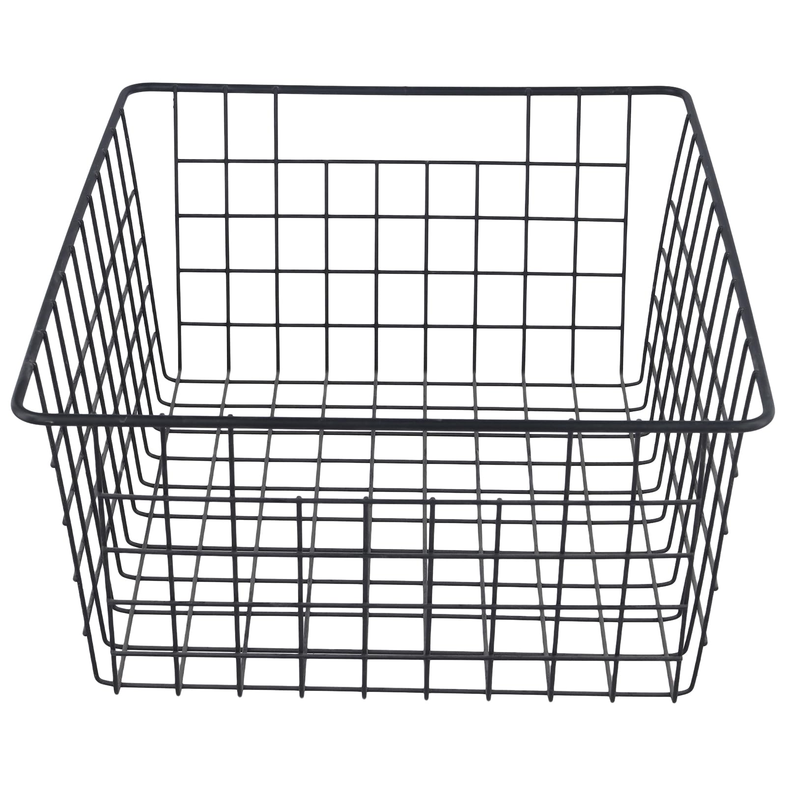 KEILEOHO Cesta de almacenamiento de alambre, cestas organizadoras de metal negro para cocina, despensa, oficina, 36 x 29 x 16 cm, paquete de 3
