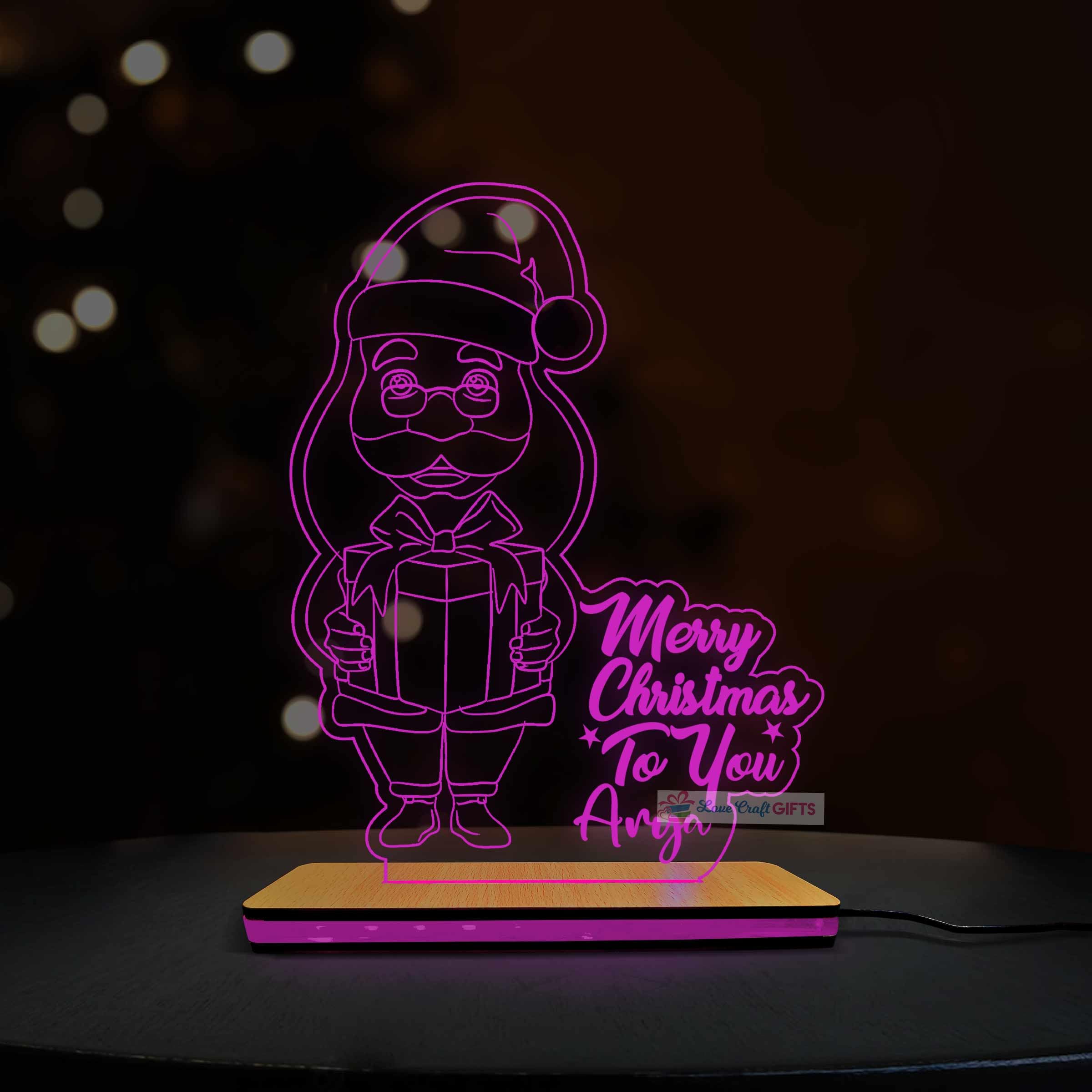 Christmas Special Santa Claus LED LAMP | 3D Santa Claus Illusion LAMP | 3D Illusion Merry Chritmas MULTILED LAMP