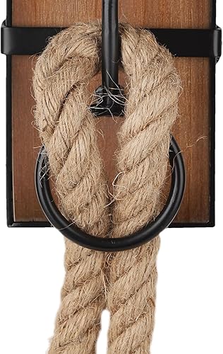 Miniatura 5 de Candelabro de pared negro de metal y madera para colgar velas de pared y decoración de cuerda de cáñamo, para el hogar, sala de estar, baño,