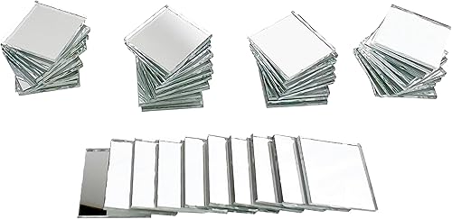 National Artcraft® Mosaico de espejo cuadrado de vidrio de 1/2 pulgada para manualidades, decoración del hogar, encaje y proyectos de bricolaje -