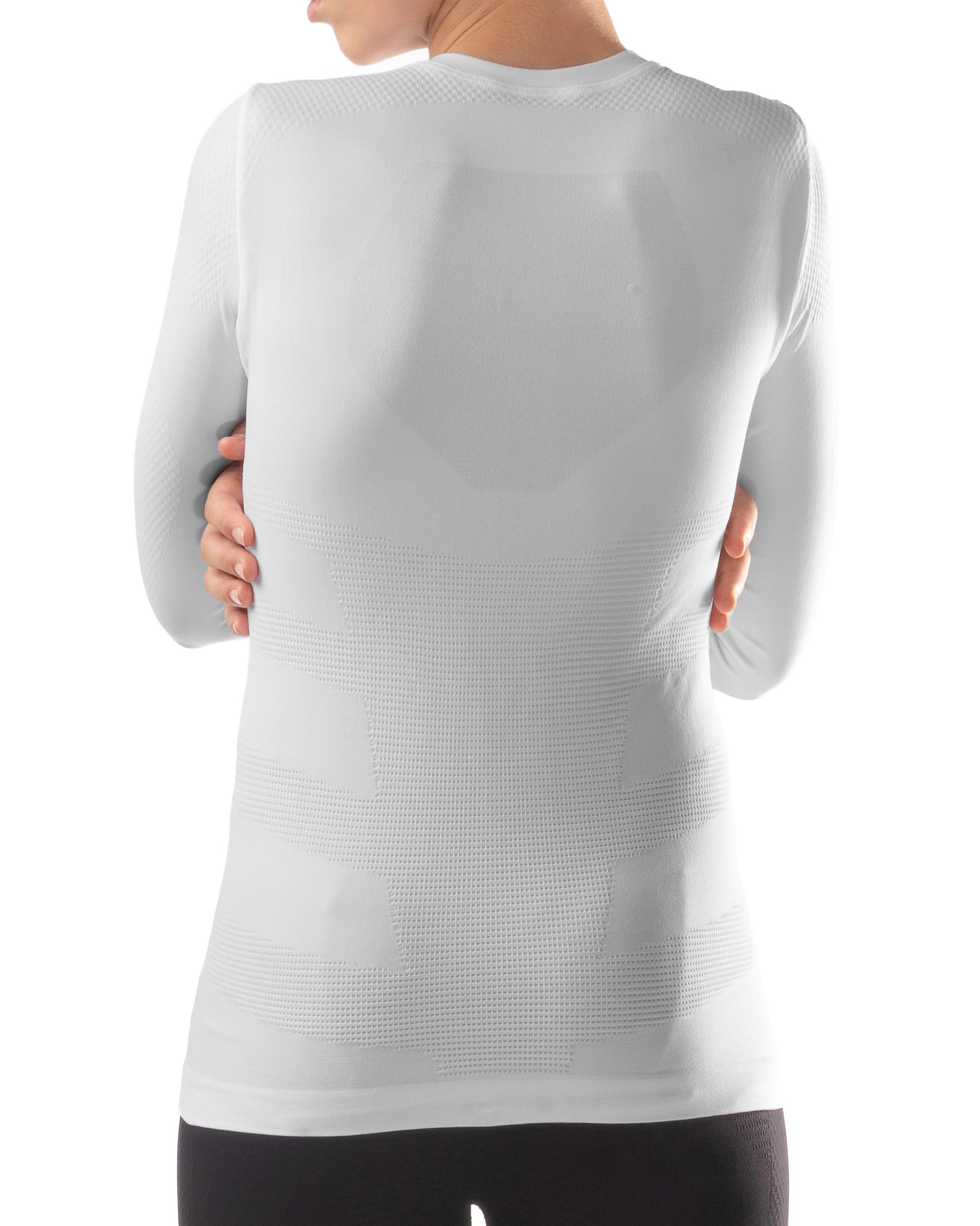 Iron ic - Jungen Langarm T-Shirt Seamless Thermisch und Atmungsaktiv - Slim Fit - Art. 201776 (Weiß, 12/14)