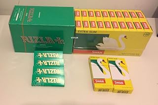 Green Rolling Papers and Swan Extra Slim Filters 600 by Rizla