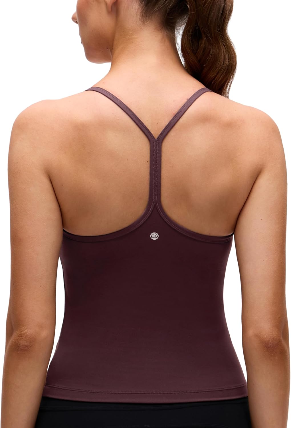 CRZ YOGA Butterluxe Racerback Tank Tops for Women - Scoop Neck Spaghetti Strap Padded Workout Camisole with Built in Bra