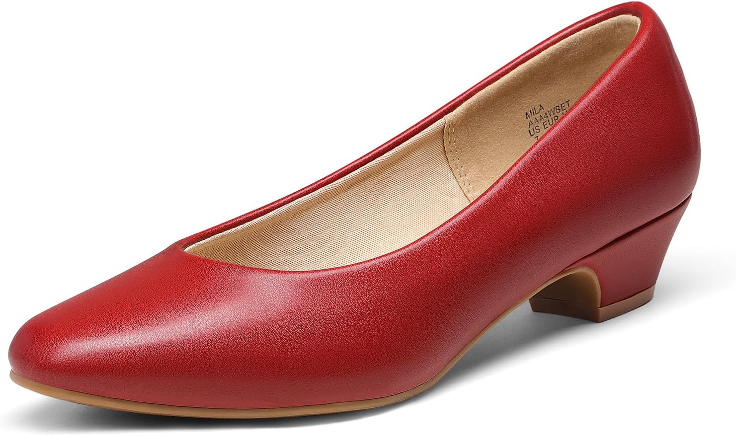 DREAM PAIRS Women's Mila Low Chunky Heel Pump Shoes