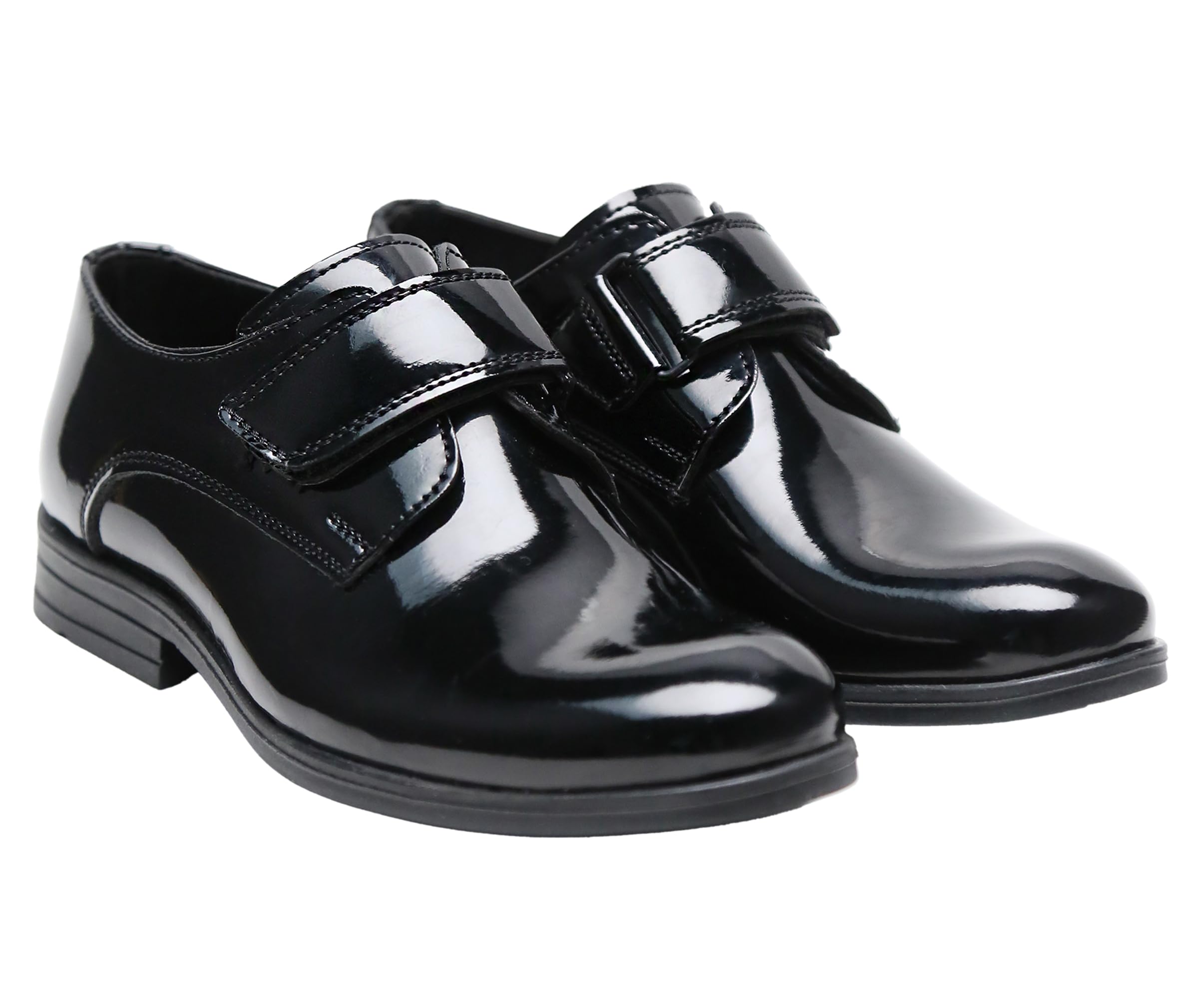 SIRRI Zapatos de Vestir Negros de Charol para niño con Cierre Calzado Formal Infantil