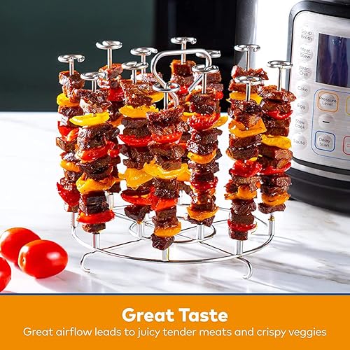 Miniatura 4 de Soporte para brocheta para freidora de aire compatible con Ninja Foodi 6Qt 8Qt Soporte vertical de pinchos con soporte de acero inoxidable