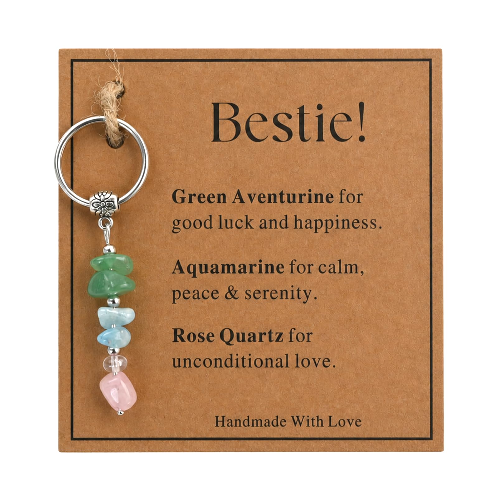 Zirax Crystal Best Friend Keyring - Meaningful Friendship Gifts for Women, Work Bestie, Colleague Birthday Present