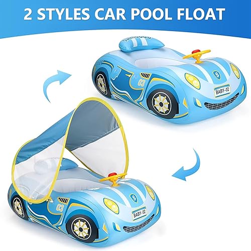 Miniatura 5 de Flotador de piscina para bebé con diseño de coche 3D, flotador de natación de PVC resistente, flotador de piscina para niños, flotadores de natación