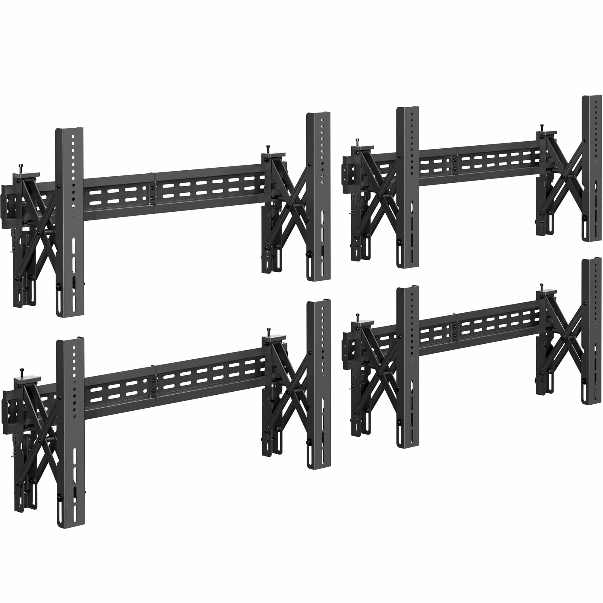 VIVO Pop-Out Steel Video Wall Mounts, Fits 4 TV Screens 37 to 90 inches, Wide VESA Range and Screen Leveling, Holds up to 154 lbs per TV, 4 Mounts,