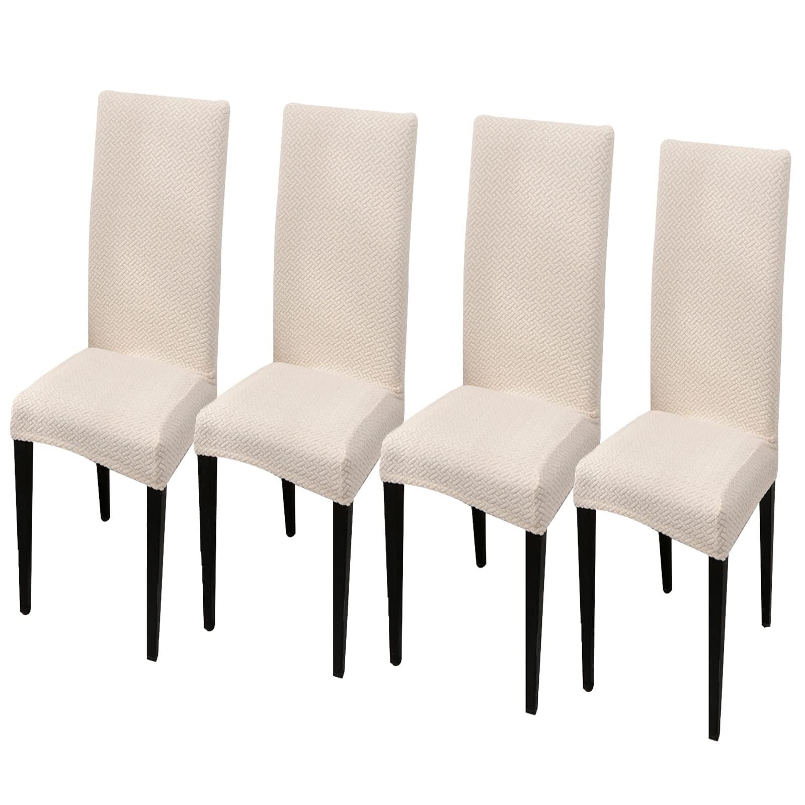 NMVAWIPT Stretch Dining Chair Covers, Removable Washable Elastic Slipcovers, Ideal For Kitchen, Room, Wedding, Hotel, Banquet(21#,4pcs)
