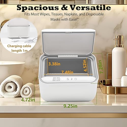 Miniatura 2 de Dispensador de toallitas para bebés con control de temperatura envolvente de 3 niveles, contenedor con luz para toallitas, toalla, tejido húmedo