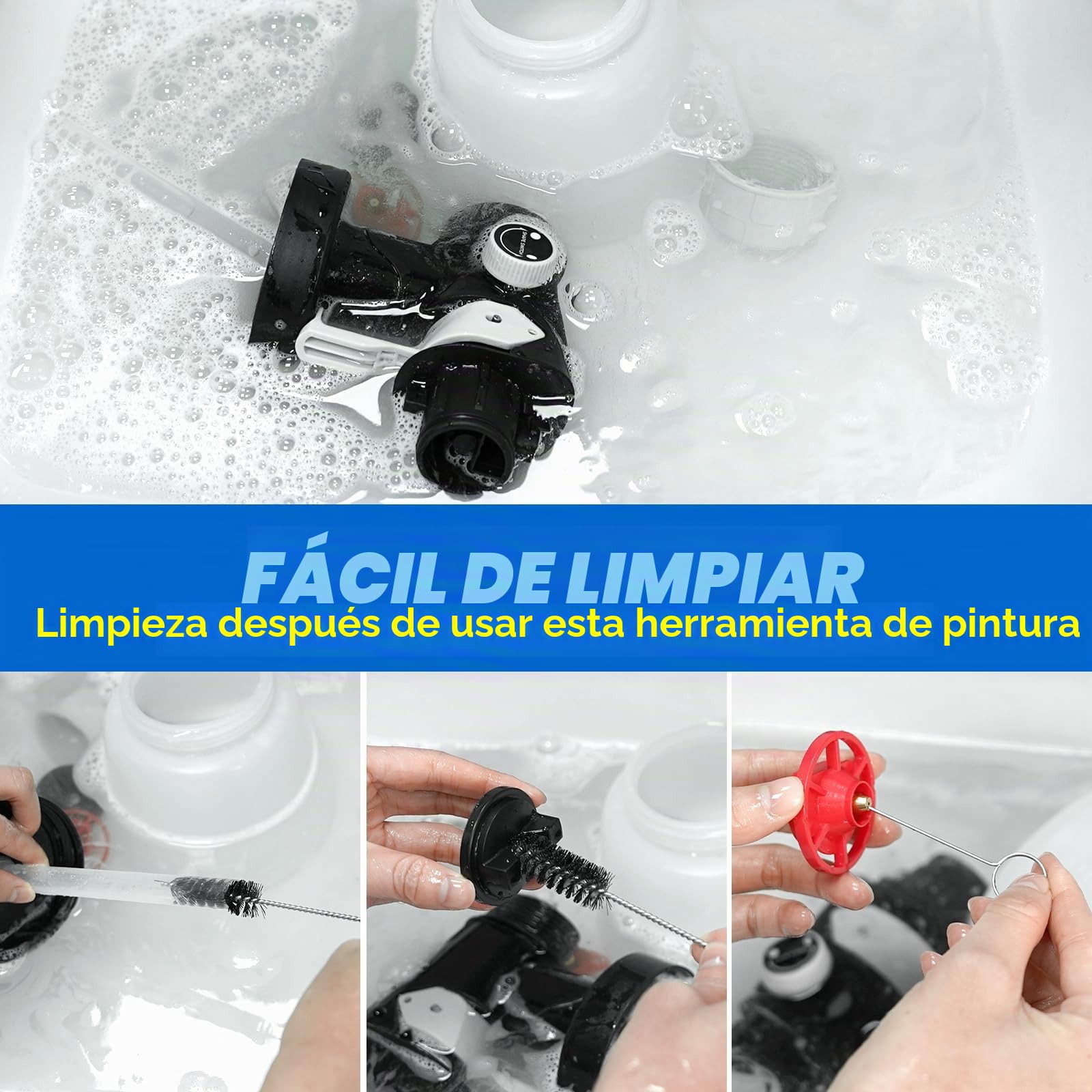 BlumWay - Pulverizador de pintura inalámbrico, pulverizador de pintura HVLP mejorado con contenedor de 1L, pistola de pintura eléctrica de 400W con 4 boquillas de cobre, amplitud de pulverización de