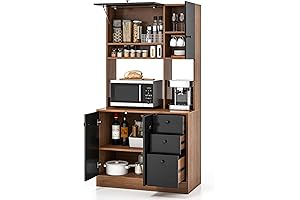 PETSITE 71" Freestanding Kitchen Buffet Hutch Cabinet with Adjustable Shelves