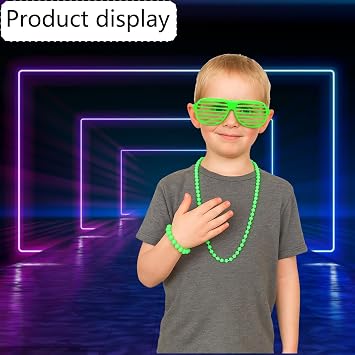Neon Accessories, 12-Piece 80s Fashion Jewelry Set for Women, Retro Necklace Bracelet and Glasses, 80s Themed Party Costume Accessories, Bold Statement Pieces for Music Festivals Fashion Accessories