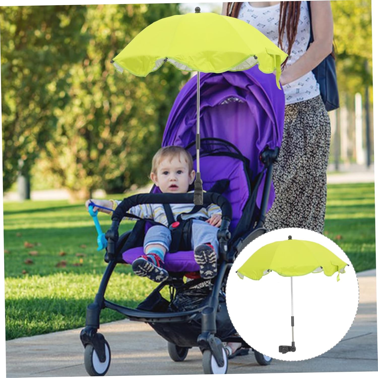 ORFOFE Stroller Sunshade Umbrella Uv Parasol for Stroller Easy to Install Lightweight Canopy for Outdoor Use Fruit