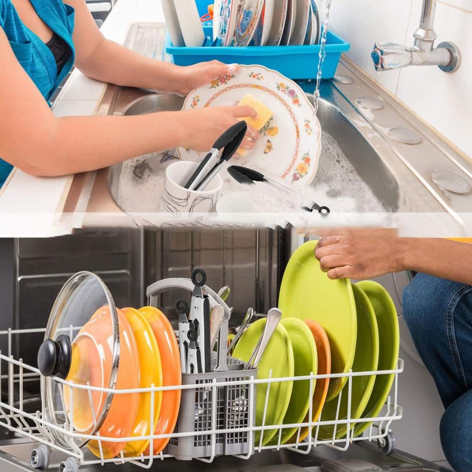 MRKU Clip per Sacchetti per Alimenti, pinze in Silicone per Barbecue, grigliate, Insalata, Pane, pinze da Cucina antiaderenti con Blocco Integrato