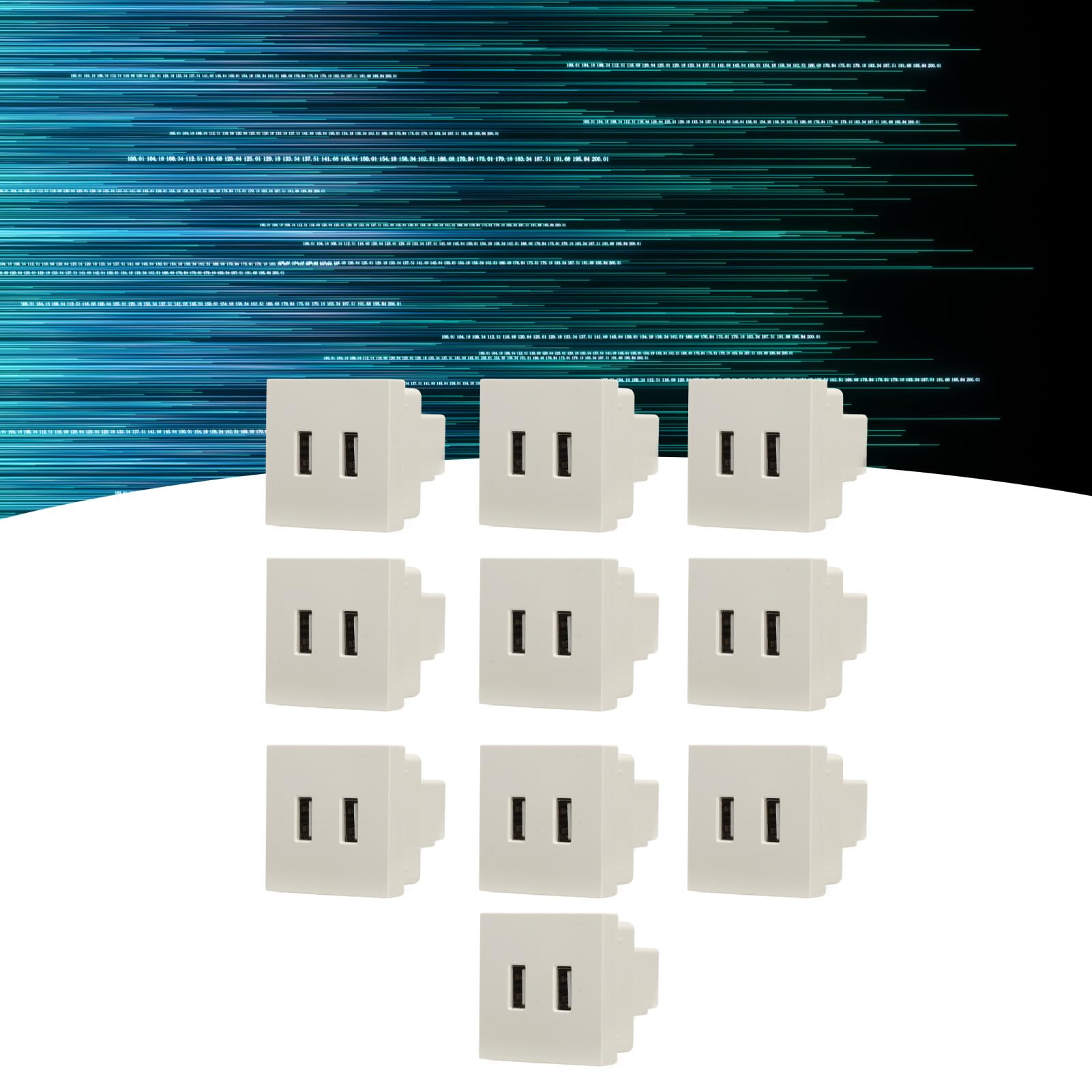 10PCS USB en Toma de Pared, Cargador de 2 Puertos de 10 W Carga Eficiente en Diseño de Pared Rendimiento Confiable Uso Versátil Solución de Ahorro de Espacio para Casas Rodantes