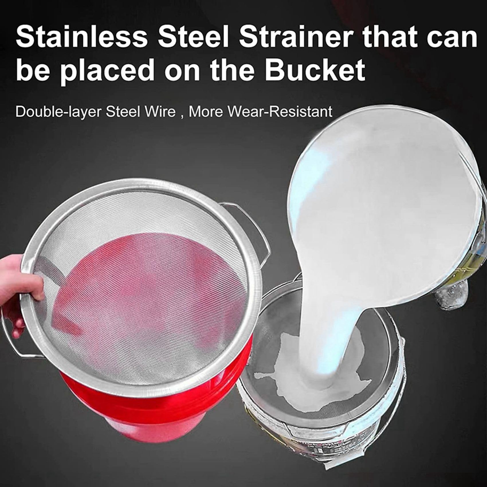3 filtros de pintura de de acero inoxidable, emulsión de pintura de miel, embudo de miel, herramienta de filtro, producto de 60, 11.4 pulgadas