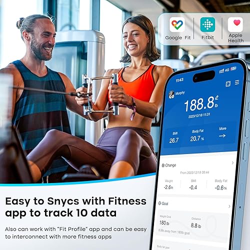 Miniatura 6 de GE - Báscula inteligente para peso corporal, IMC, grasa corporal, masa muscular, básculas digitales de baño 500 libras para monitor de peso