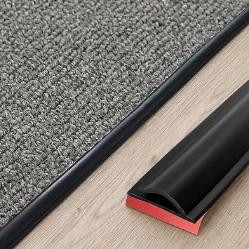 Carpet Edge Trim Self Adhesive Carpet to Tile Transition Strip Black 3Ft