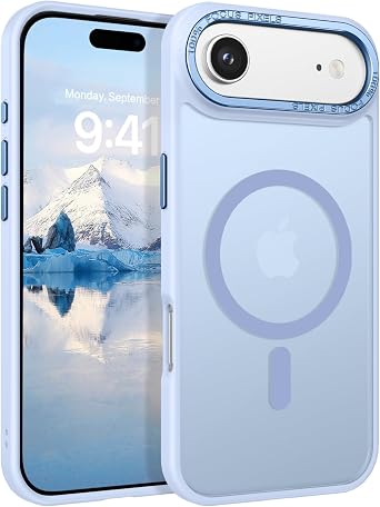 VENINGO for iPhone Air Case,Strong Magnetic Compatible with MagSafe,Matte Slim Fit,Anti-Fingerprint Shockproof Women Men Protective Phone Case for iPhone 17 Air 6.6",Sky Blue