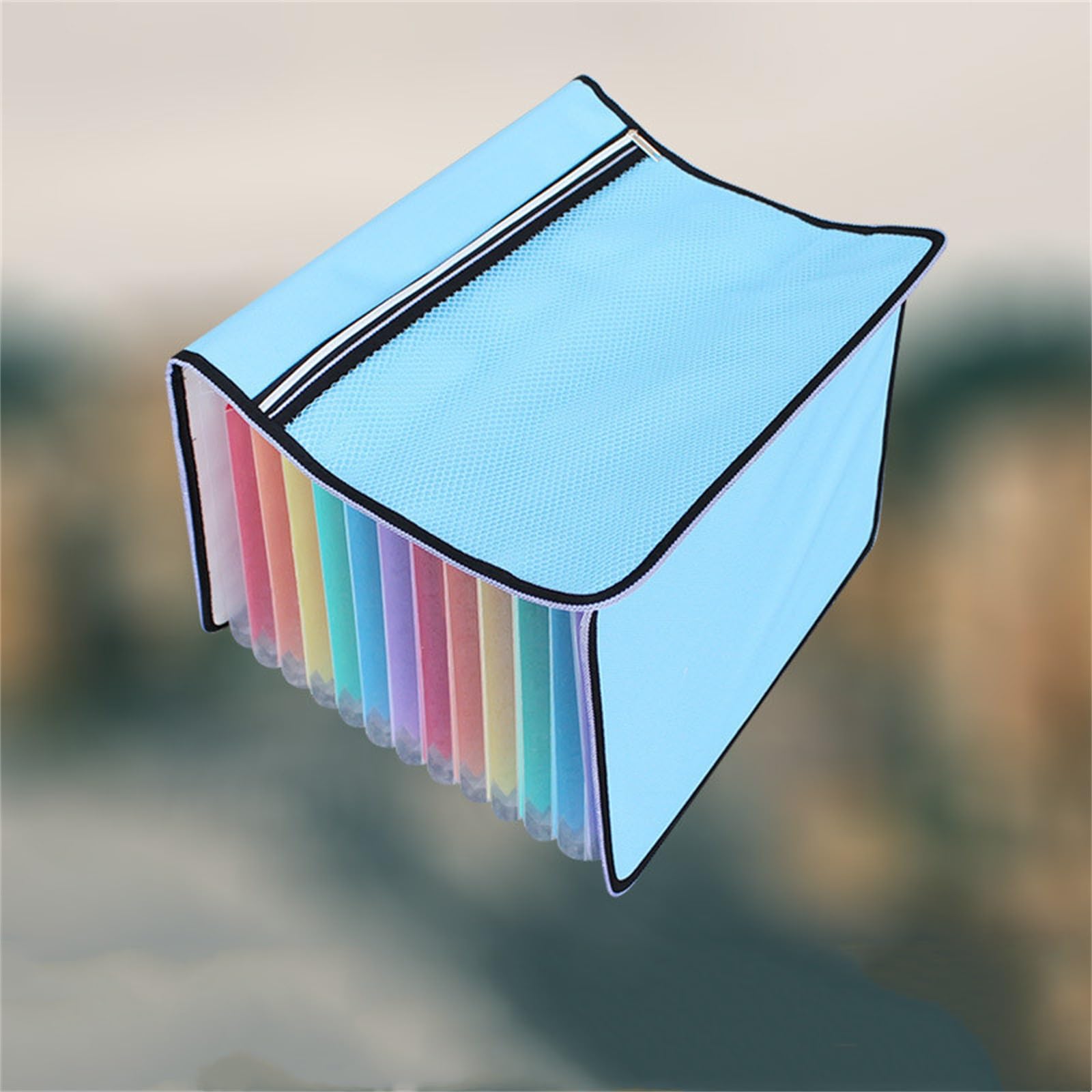 Carpeta de Archivos Expandible A4 Bolsas For Órganos A4, Rollos De Pie, Clasificación, Almacenamiento For Carpetas, Con Cremallera para la Escuela(Azul)