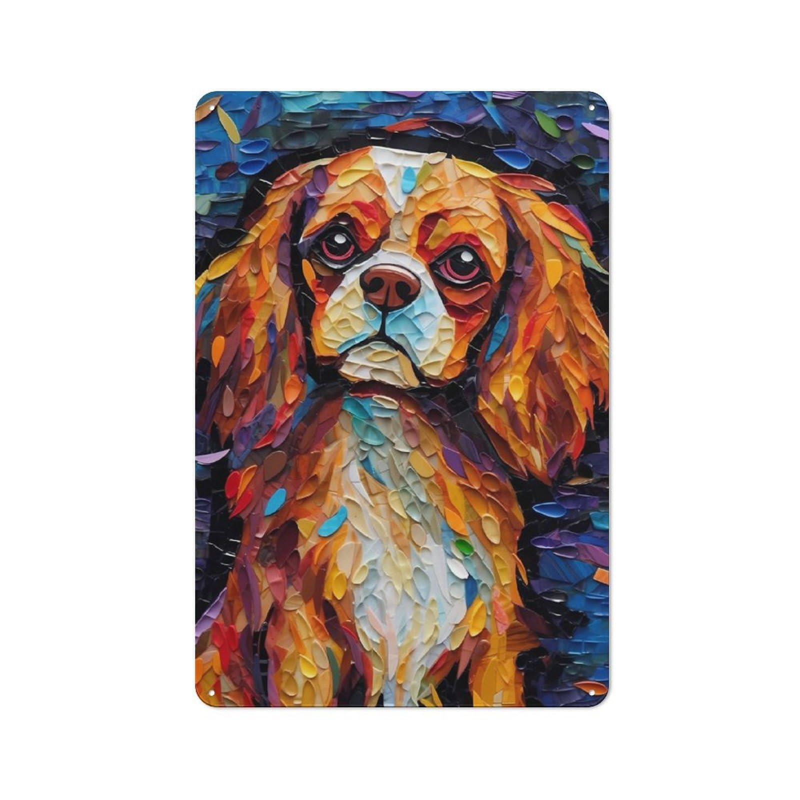 Junmoney Cavalier King Color Printed Metal Sign 30X20cm For Home Office Or Studio, A Christmas Gift For People Styling Home Office And Studio