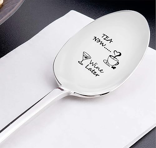 Miniatura 3 de Té ahora, Gin Later, The Friday Morning Spoon. Idea de regalo para amantes del vino. Cuchara grabada personalizada por Boston Creative Company LLC