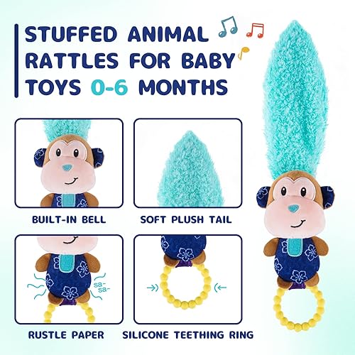 Miniatura 3 de Juguete de peluche para bebé juguete para arrugar juntos lindo elefante de peluche sensorial mano de desarrollo infantil para juguetes de bebé