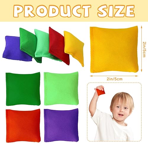 Miniatura 9 de Paquete de 20 bolsas de frijoles de nailon coloridas para juego de lanzamiento de bolsas de frijoles (2 x 2 pulgadas, colores surtidos)