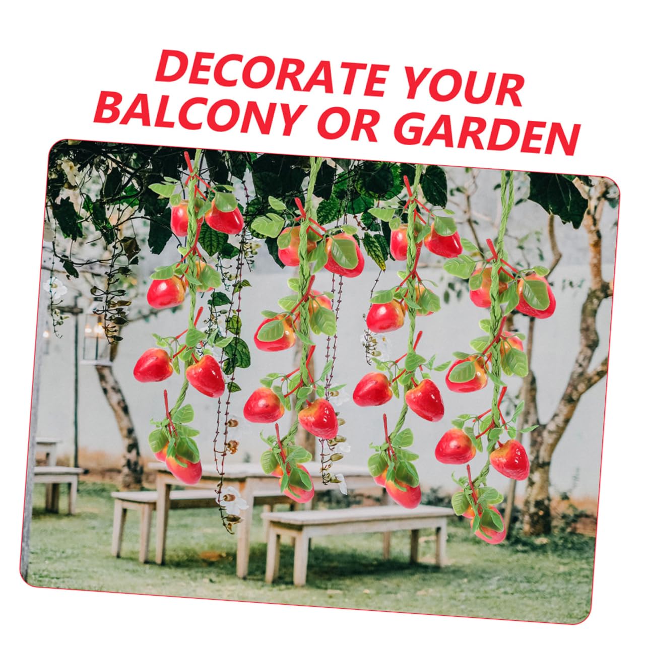 8pezzi Frutta Artificiale Decorativa Con Vite Di Fragole Simulazione Realistica Per Fotografia Decorazione Festa e Ambienti Creativi Facile Da Pulire e Leggera