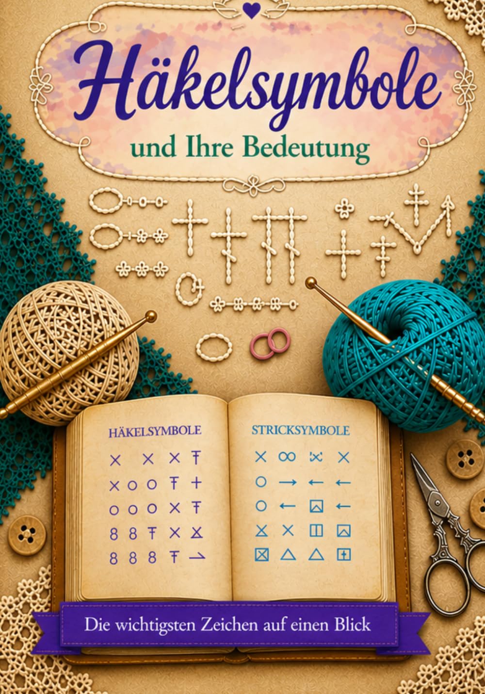 Häkelsymbole – Alle Zeichen und ihre Bedeutung: „Alle Häkelzeichen einfach erklärt – für Anfänger und Fortgeschrittene | Nachschlagewerk mit Symbolübersicht“ (Heidi´s Symbolreihe)